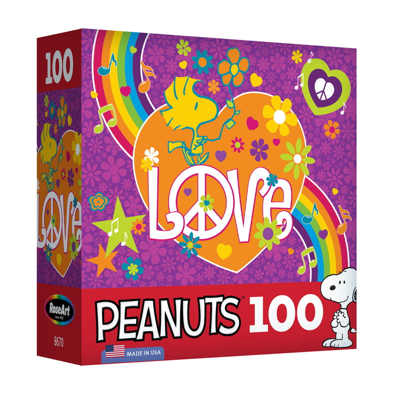 RoseArt - Peanuts - Amor de Woodstock - Rompecabezas de 100 Piezas