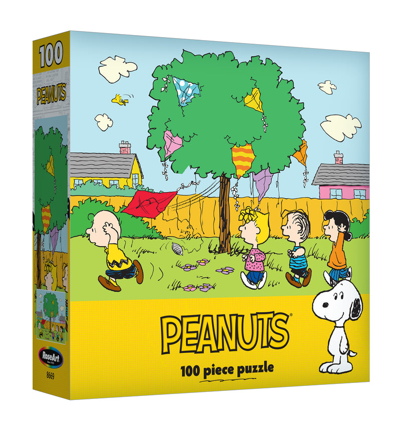 RoseArt - Peanuts - Cometa en el árbol - Rompecabezas de 100 piezas