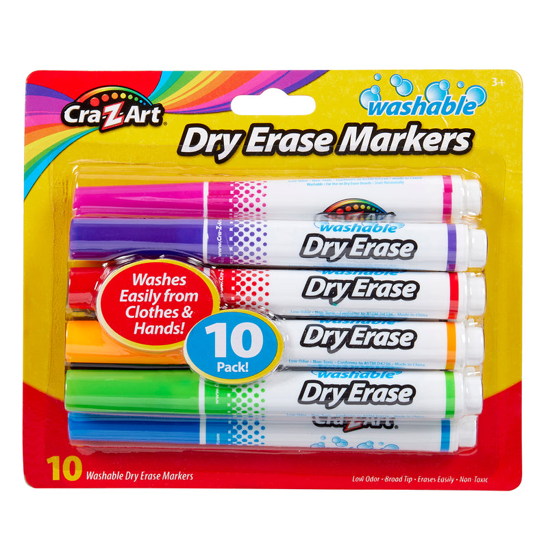 Marqueurs effaçables à sec lavables pour enfants Cra-Z-Art, paquet de 10