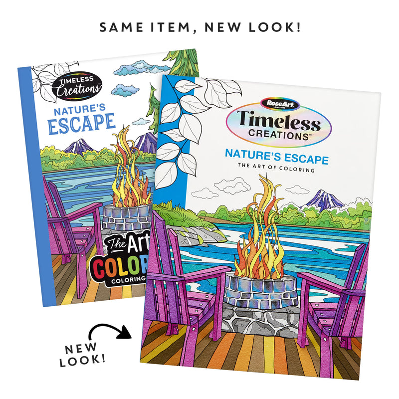 Cra-Z-Art Timeless Creations Nature’s Escape Adult Coloring Book, 64 Nature Designs