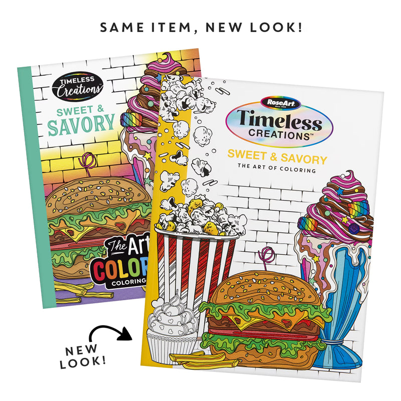 Cra-Z-Art Timeless Creations Sweet & Savory Food Adult Coloring Book, 64 Designs