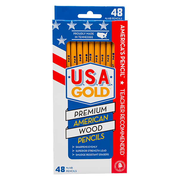 The Write Dudes U.S.A. Gold Pencils 48ct