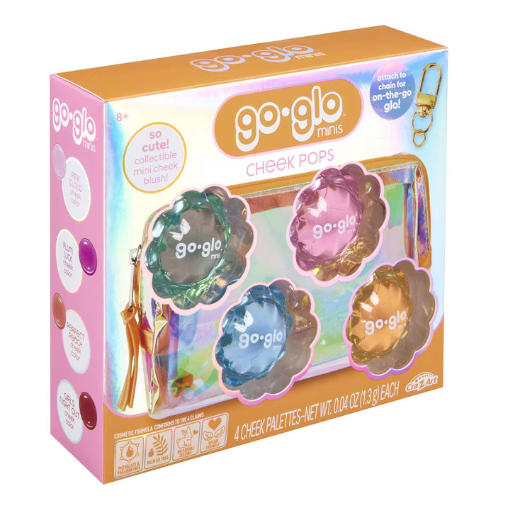Go Glo Minis Backpack Charm Makeup Set for Kids, 4 Mini Beauty Items, Ages 8+