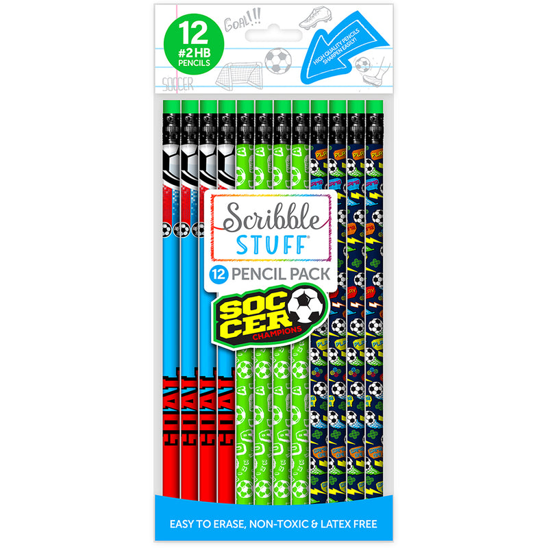 Scribble Stuff 12Pc Soccer #2 Pencils