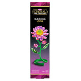 The "Crystal Gem Creations Blooming Lotus" kit features a vibrant lotus design on lively green packaging. Suitable for ages 8+, it includes over 75 pieces, inspiring creativity and color while embodying the essence of Crystal Gem Creations.