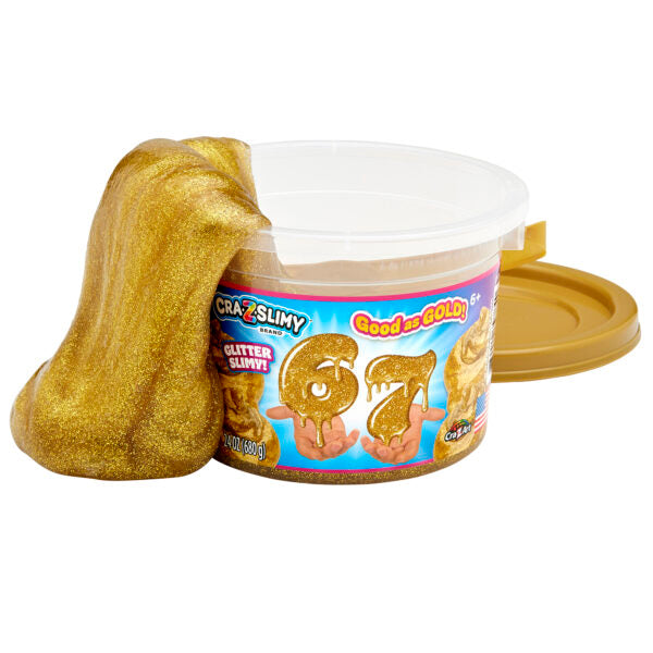 Cra-Z-Slimy 6-7 Cubo de Slime Dorado con Purpurina 24oz