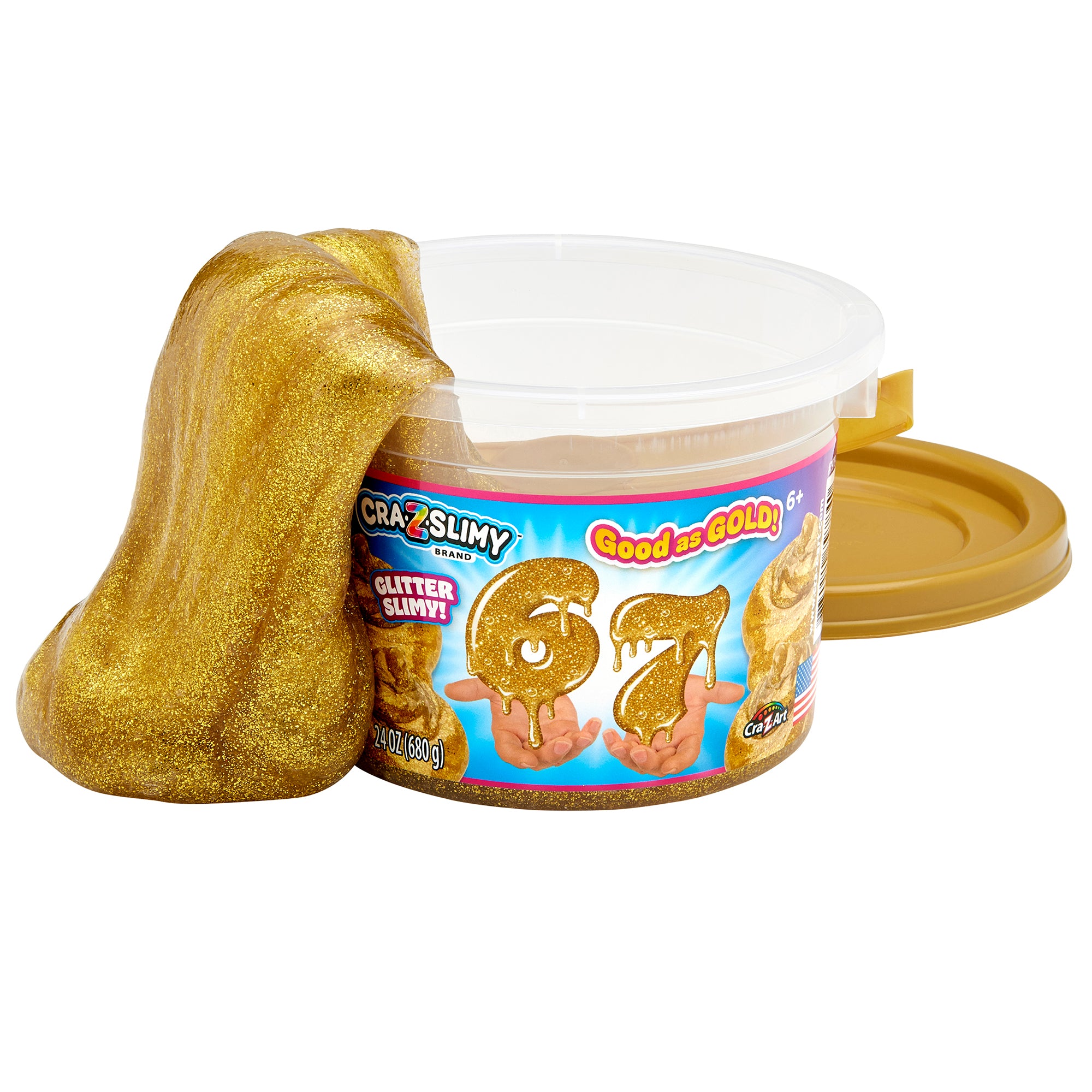Cra-Z-Slimy 6-7 Gold Glitter Slime Bucket 24oz – Cra-Z-Art