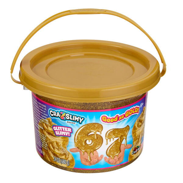 Cra-Z-Slimy 6-7 Cubo de Slime Dorado con Purpurina 24oz