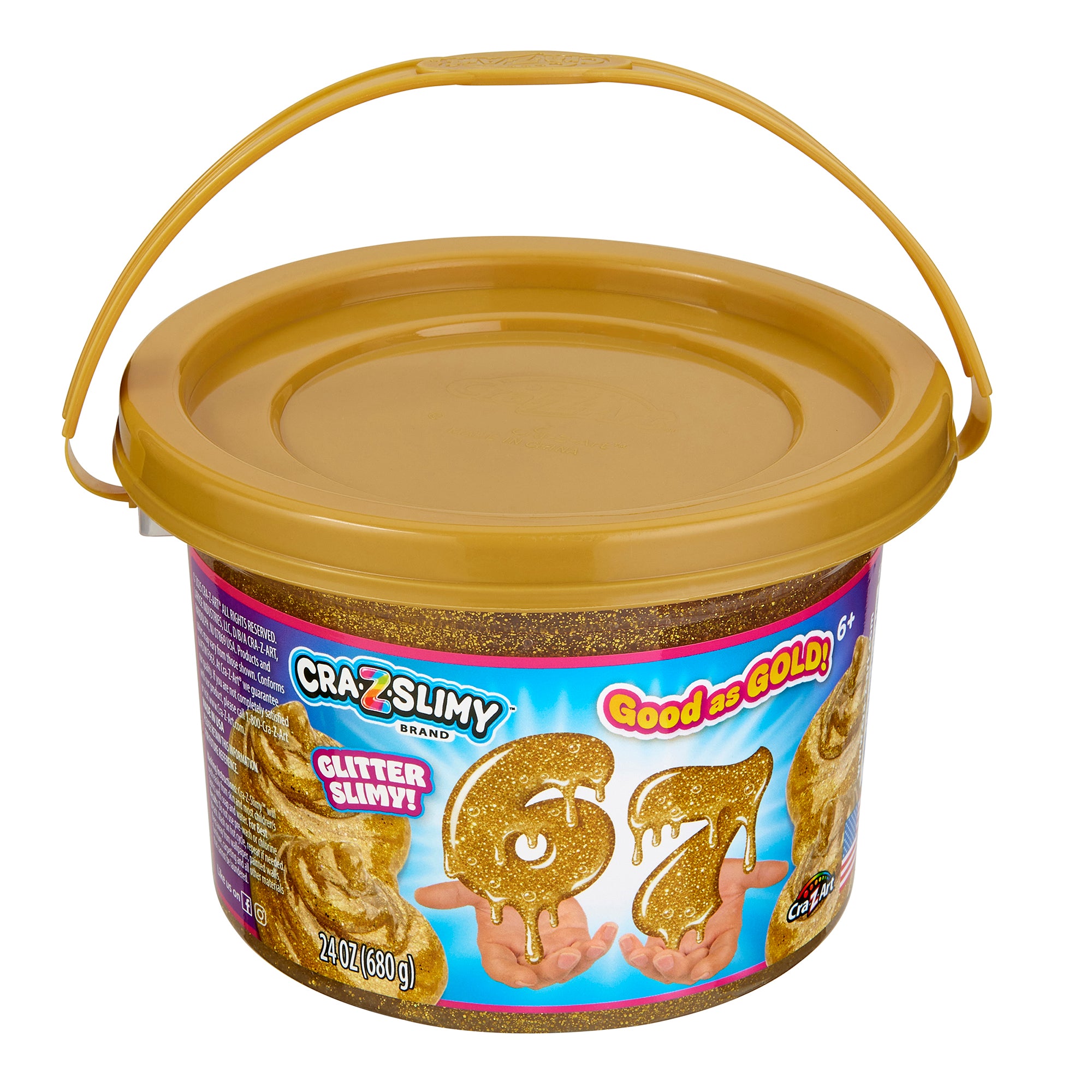 Cra-Z-Slimy 6-7 Gold Glitter Slime Bucket 24oz – Cra-Z-Art