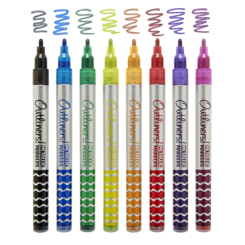 Cra-Z-Art Outliners Metallic Markers, 8 Colors, Two-Color Effect