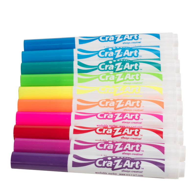 Cra-Z-Art Bold & Brites Super Washable Broad Line Markers, 10 Colors, Ages 3+
