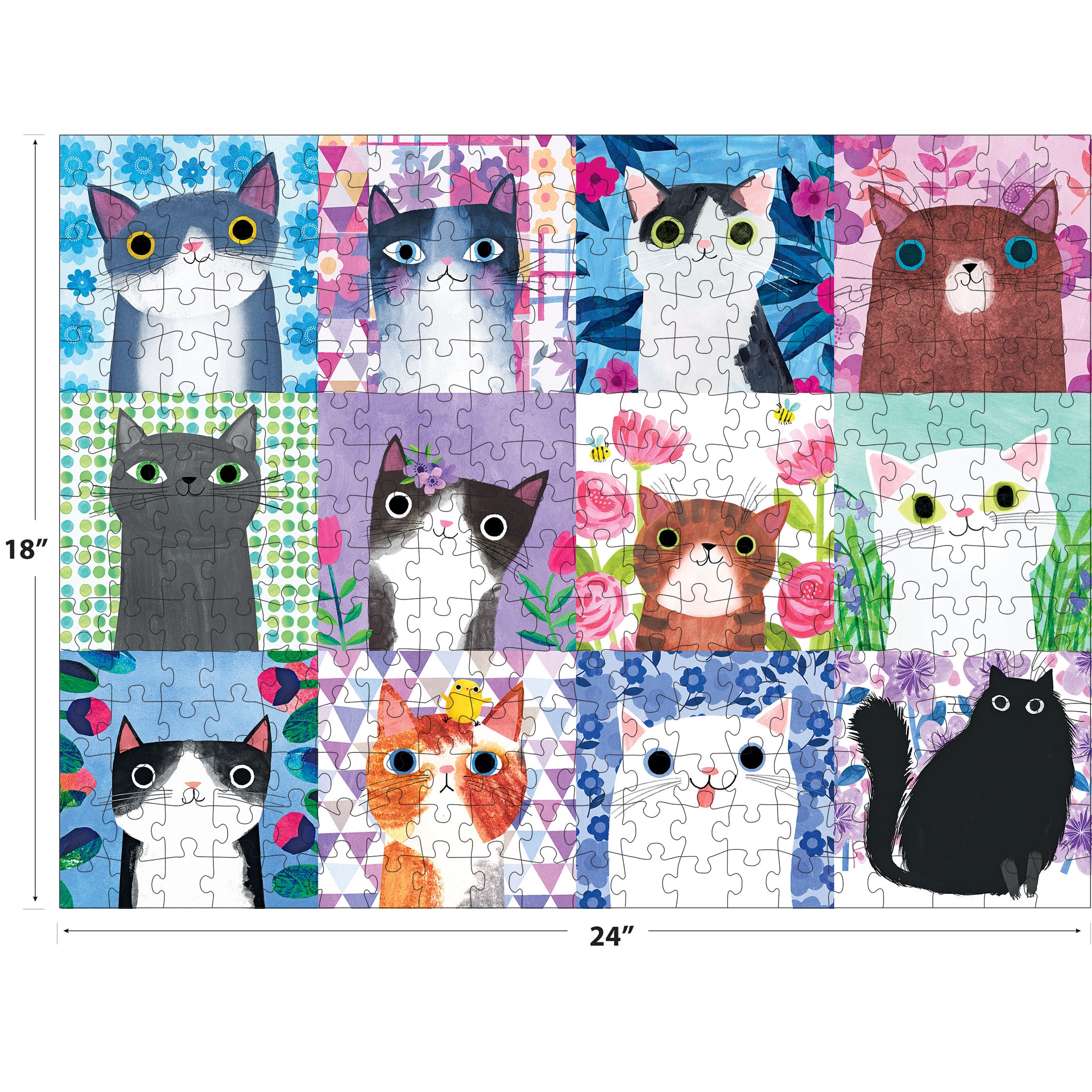 Roseart-Planet Cat-Floral Cats-300 Piece Jigsaw Puzzle – Cra-Z-Art