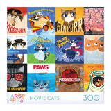 Enjoy piecing together the ROSEART-PLANET CAT-MOVIE CATS-300 PIECE JIGSAW PUZZLE featuring illustrated cat parodies of classic movies—ideal for film fans and puzzle lovers alike.