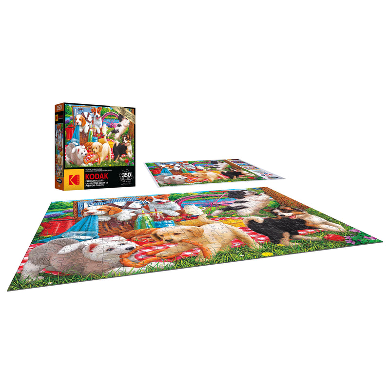 RoseArt - Kodak Premium - Chiots en pique-nique - Casse-tête de 350 pièces