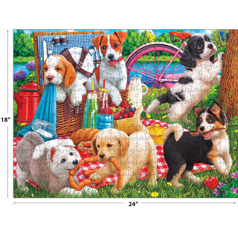 RoseArt - Kodak Premium - Chiots en pique-nique - Casse-tête de 350 pièces