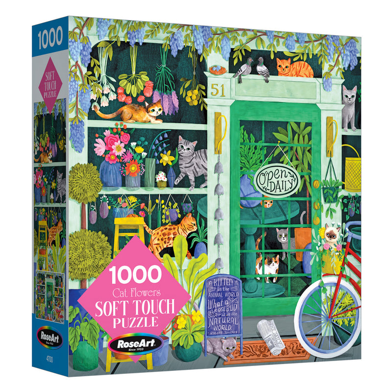 RoseArt-Soft Touch-Cat Flowers-1000 Piece Jigsaw Puzzle