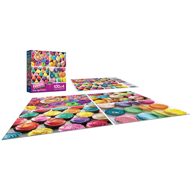 RoseArt - Ensemble de puzzles multi-paquets format collation - Passionné de cuisine - 4 puzzles de 100 pièces