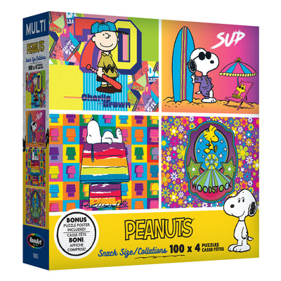 RoseArt - Snack Size Multipack Puzzle Set - Peanuts - 4  x 100 Piece Jigsaw Puzzles (Copy)