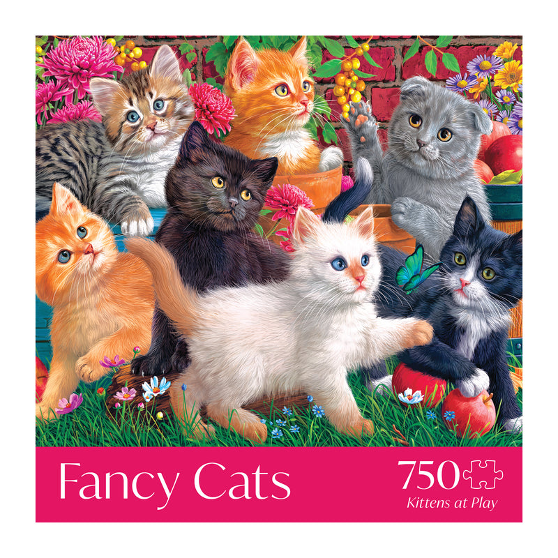 RoseArt - Gatos Elegantes - Travesuras de Biblioteca - Rompecabezas de 750 Piezas