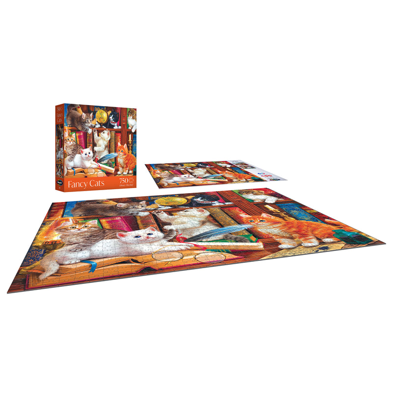 RoseArt - Fancy Cats - Library Mischief - 750 Piece Jigsaw Puzzle