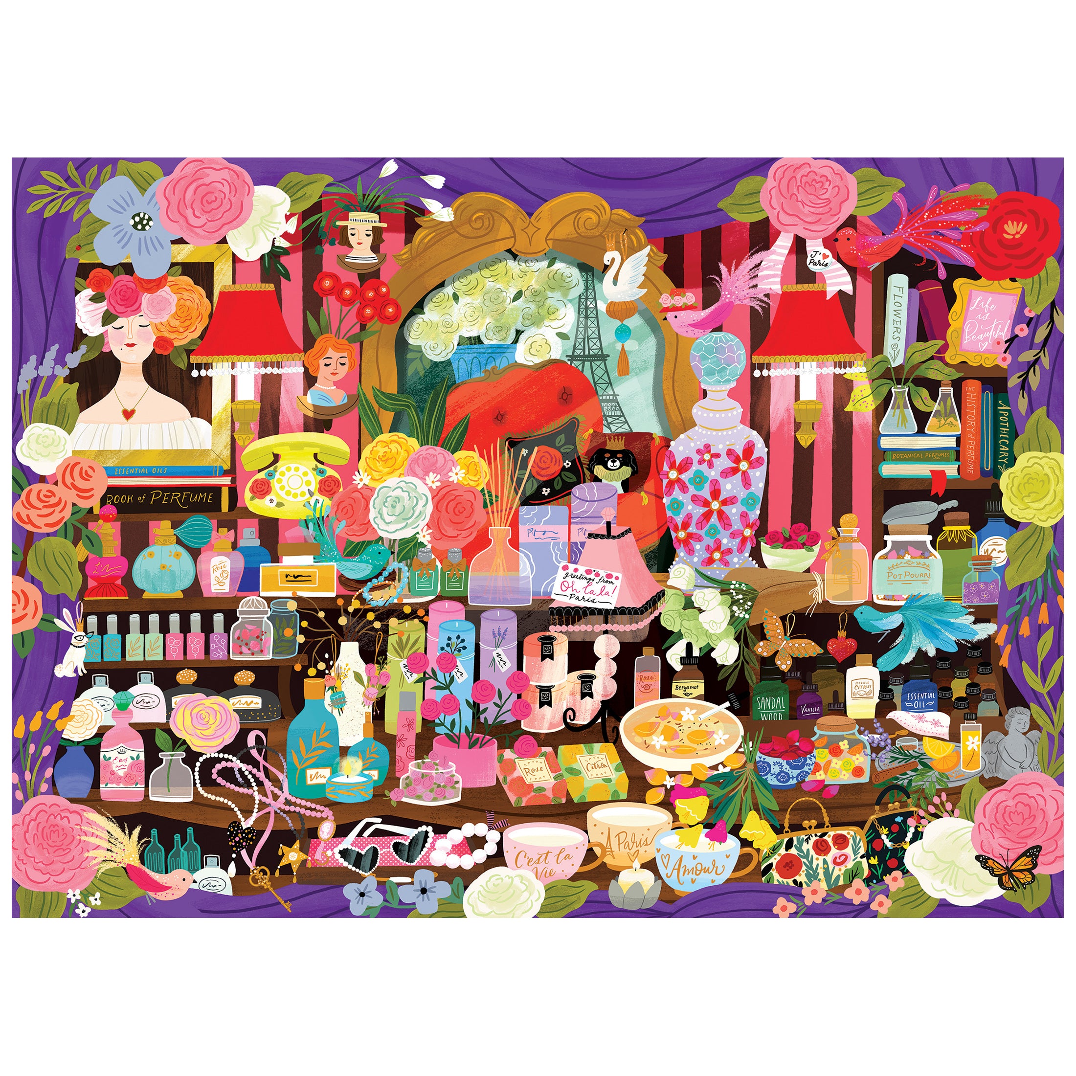 RoseArt-Seek & Find-Paris Perfume Shop 1000-Piece Jigsaw Puzzle