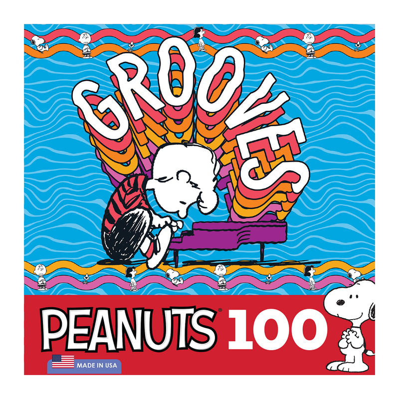 RoseArt - Peanuts - Grooves - Rompecabezas de 100 Piezas