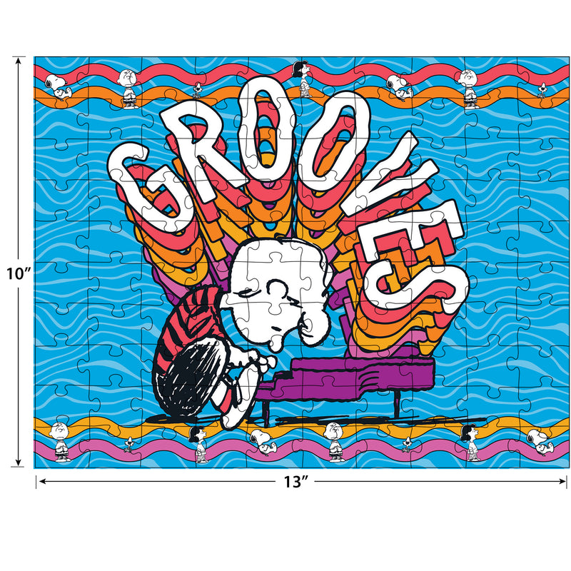 RoseArt - Peanuts - Grooves - Rompecabezas de 100 Piezas