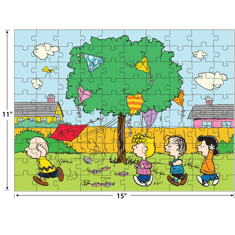 RoseArt - Peanuts - Cometa en el árbol - Rompecabezas de 100 piezas