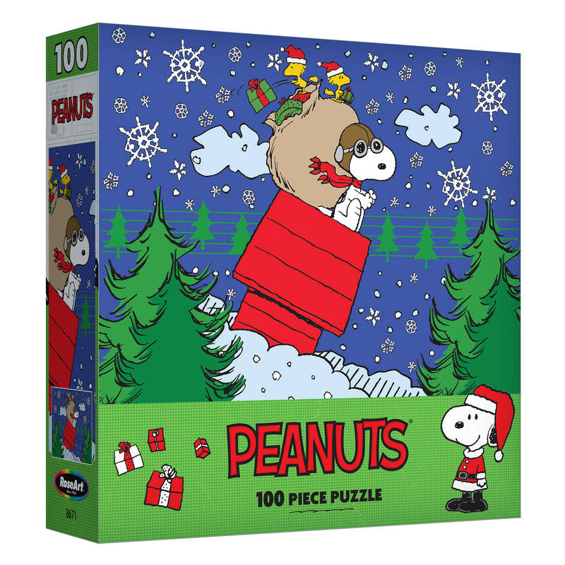 RoseArt - Peanuts Christmas - Snoopy's Christmas Delivery - 100 Piece Jigsaw Puzzle