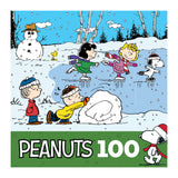 RoseArt - Noël des Peanuts - Patinage sur l'étang - Puzzle de 100 pièces