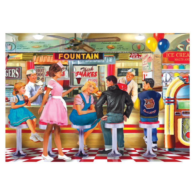 RoseArt - Back to the Past - Soda & Ice Cream Parlor - 1000 Piece Jigsaw Puzzle
