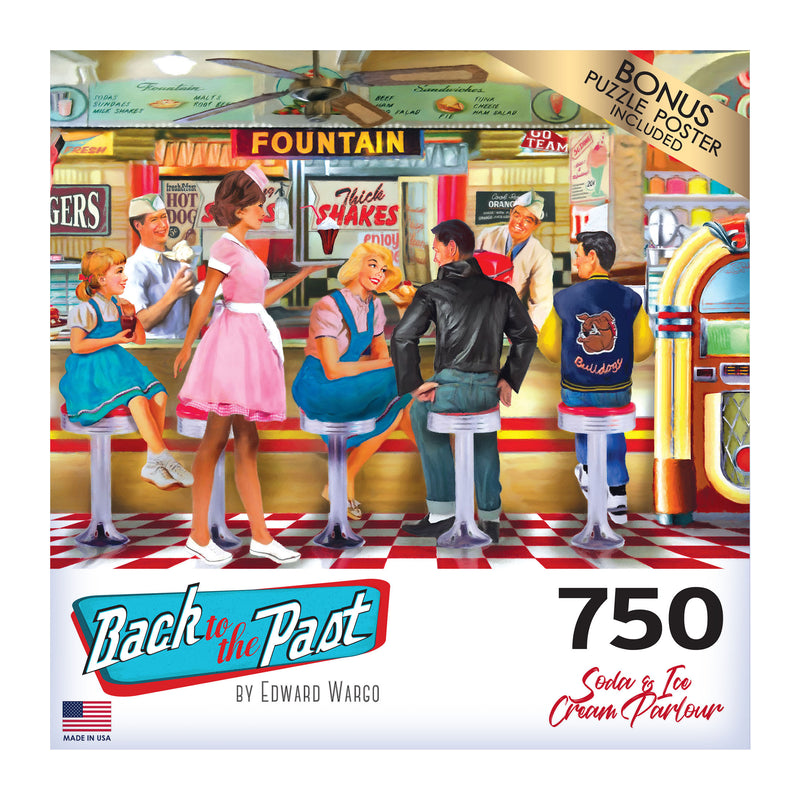 RoseArt - Back to the Past - Soda & Ice Cream Parlor - 1000 Piece Jigsaw Puzzle