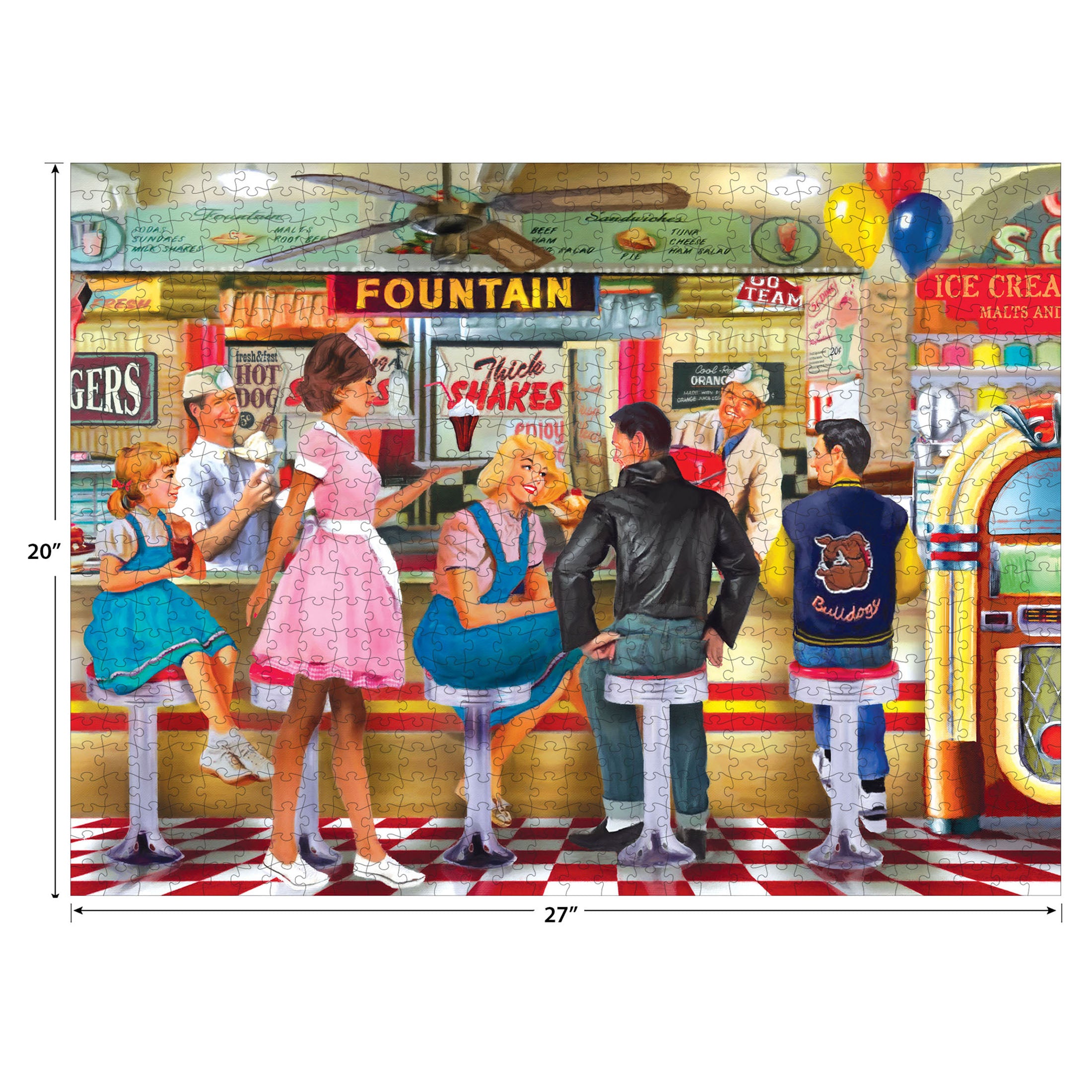 RoseArt - Back to the Past - Soda & Ice Cream Parlor - 1000 Piece