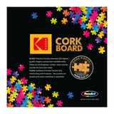 RoseArt - Kodak Cork - Manhattan Balcony Sunset - 1000 Piece Jigsaw Puzzle packaging featuring a multicolored puzzle piece design and details about the high quality and soft fit interlocking pieces. The brand RoseArt is also mentioned.