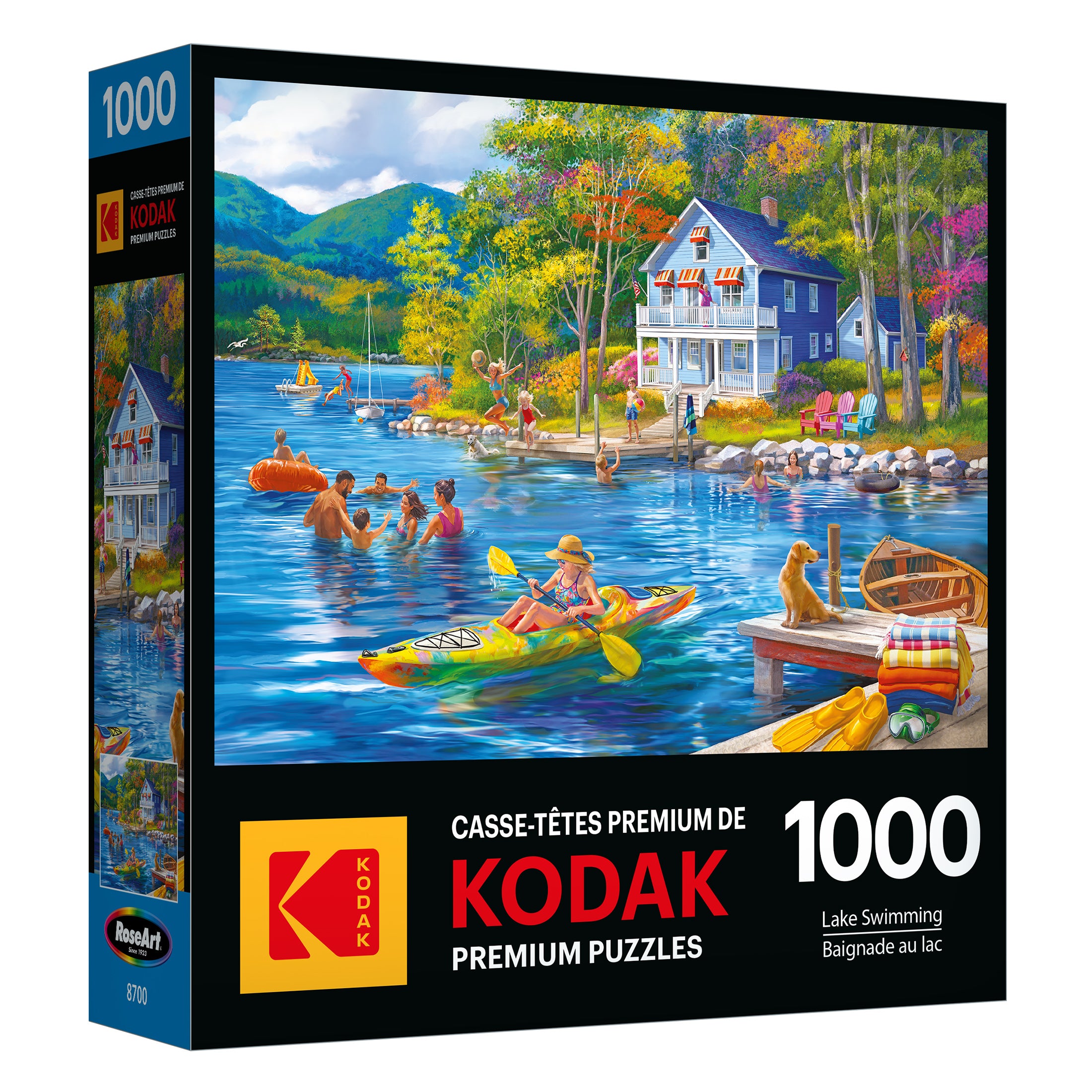 RoseArt Kodak Premium Lake Swimming 1000-Piece Jigsaw Puzzle – Cra