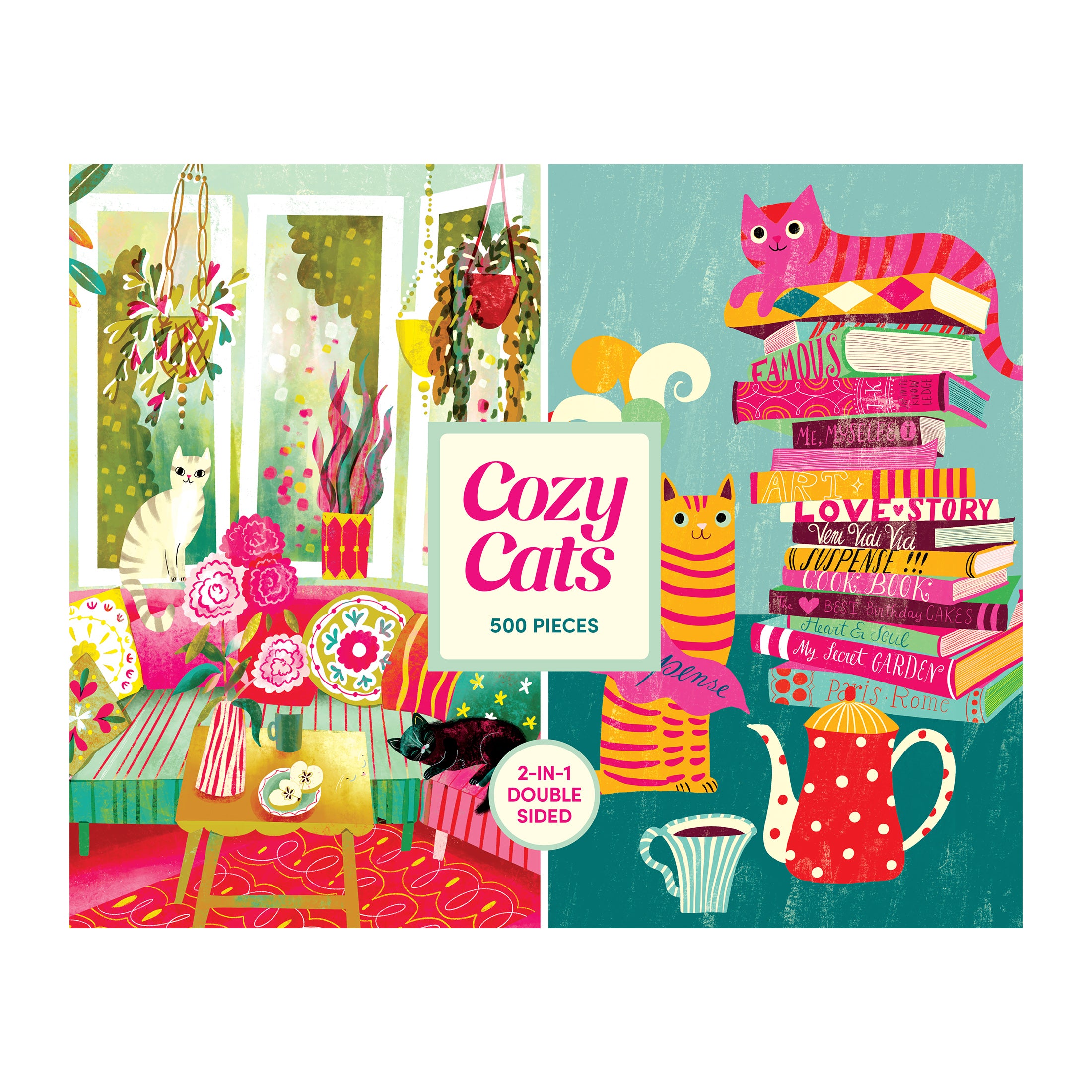 RoseArt-Double-Sided Cozy Cats 500-Piece Jigsaw Puzzle – Cra-Z-Art