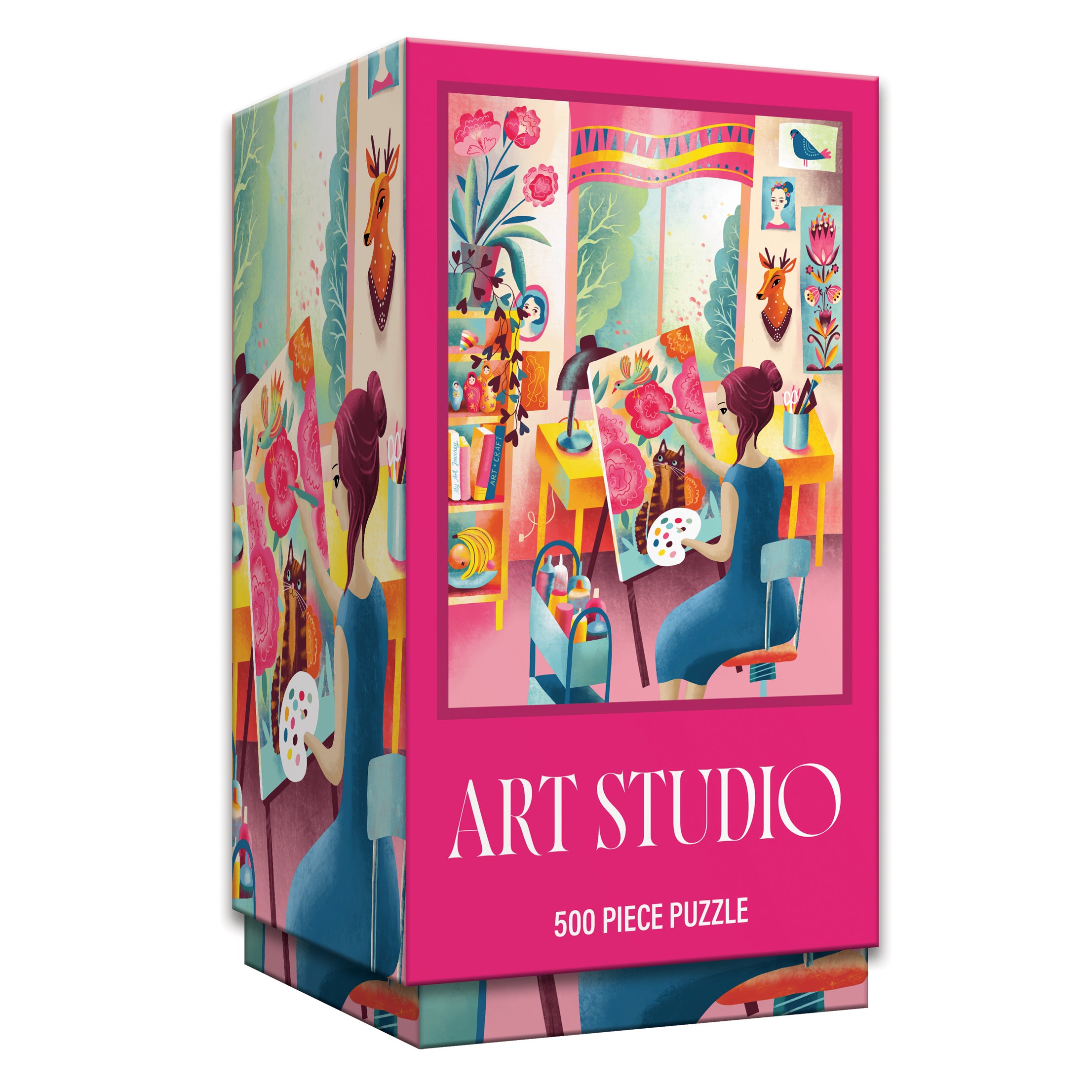 RoseArt-Vertical Visions-Art Studio 500-Piece Jigsaw Puzzle – Cra