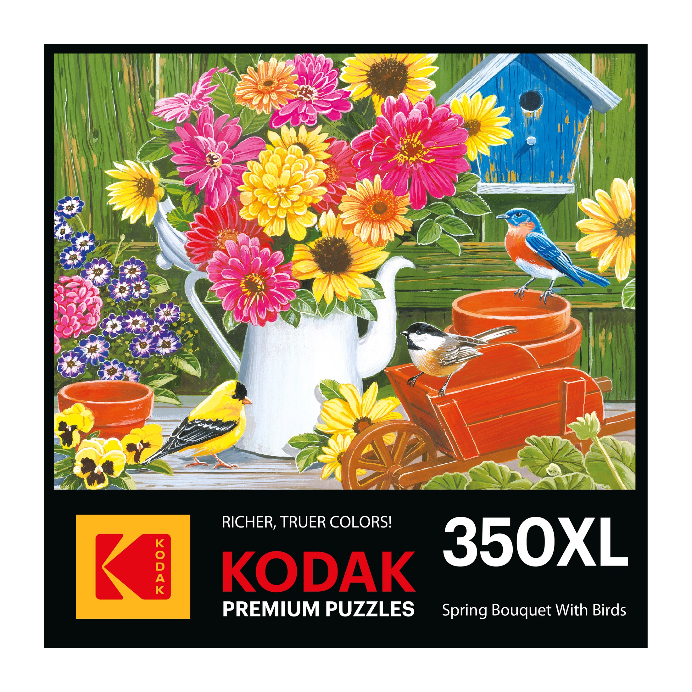 RoseArt Kodak Premium Spring Bouquet with Birds 350-Piece Jigsaw