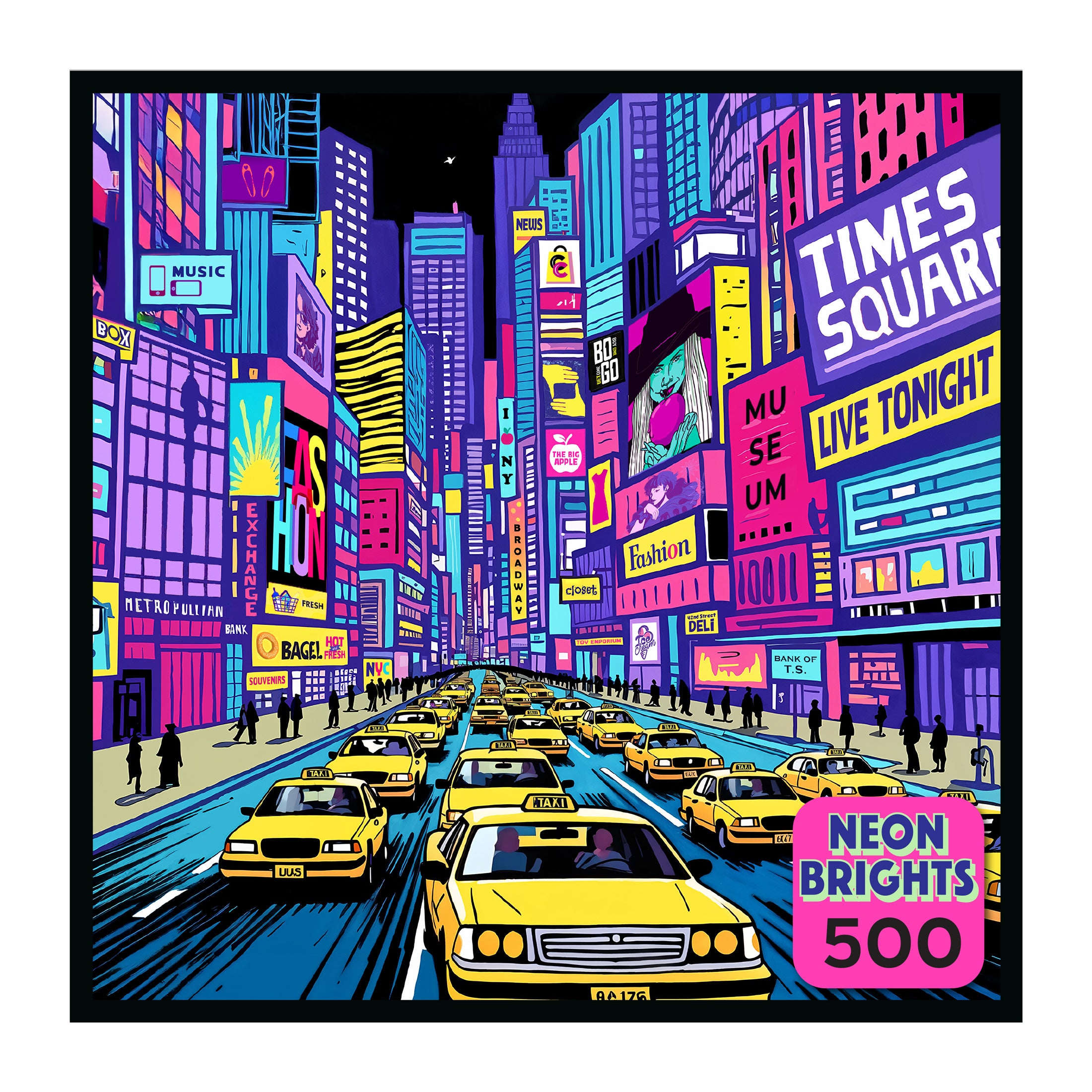 RoseArt-Neon Brights-NYC 500-Piece Jigsaw Puzzle – Cra-Z-Art