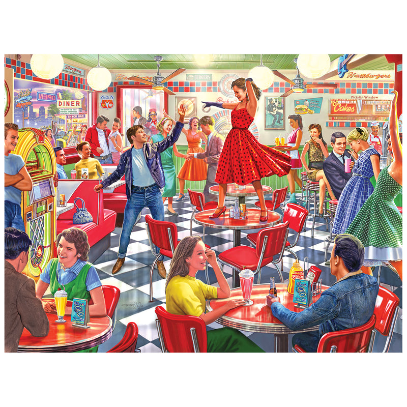 RoseArt Back to the Past Dancing at the Diner 750-Piece Jigsaw Puzzle