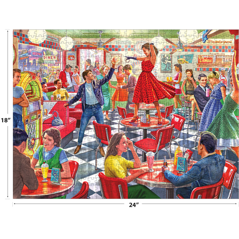 RoseArt Back to the Past Dancing at the Diner 750-Piece Jigsaw Puzzle