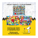 The ROSEART Peanuts "Snoopy and Me" 300-piece jigsaw puzzle features colorful scenes of the entire Peanuts cast and Snoopy in delightful adventures, ideal for fans of all ages.
