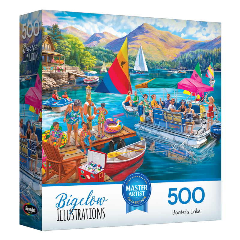RoseArt-Bigelow Illustrates-Boater's Lake-500 Piece Jigsaw Puzzle