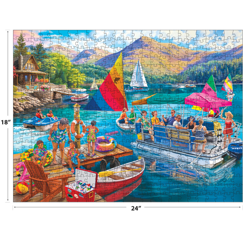 RoseArt-Bigelow Illustrates-Boater's Lake-500 Piece Jigsaw Puzzle