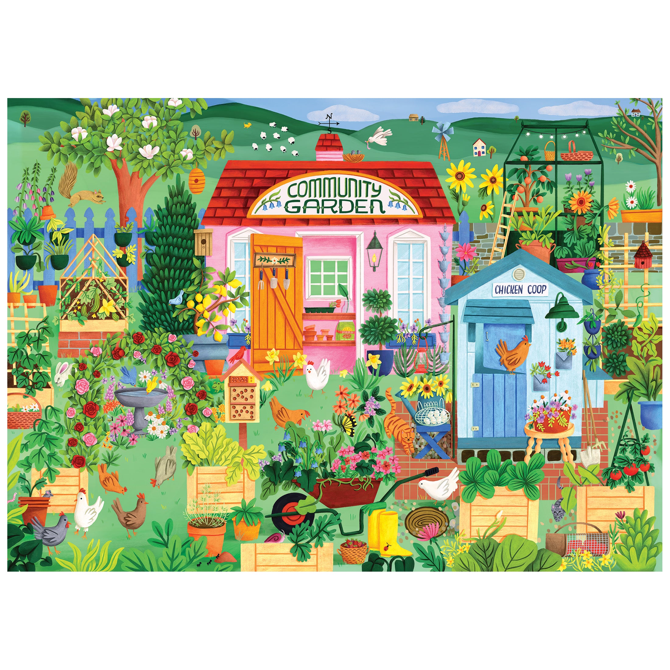 RoseArt Hobby Haven Community Garden 1000-Piece Jigsaw Puzzle