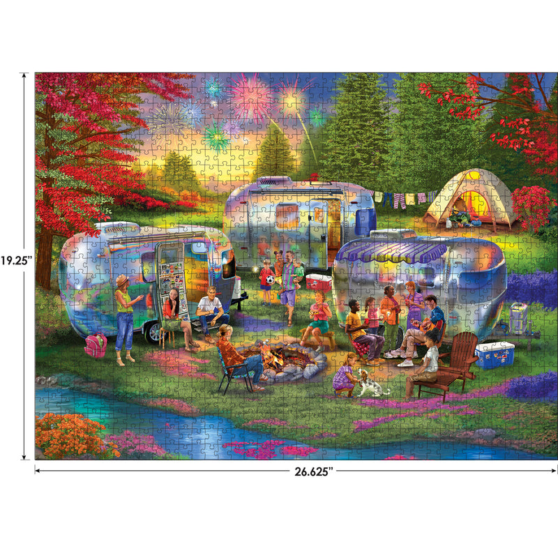 RoseArt - Kodak Premium - Campeurs Éclatants de Bonheur - Puzzle de 1000 pièces