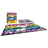 A colorful 300-piece jigsaw puzzle featuring various images of Snoopy from Peanuts. The puzzle is fully assembled on a surface, with the box placed next to it in the background.