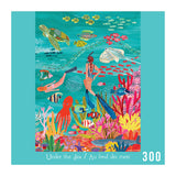 The ROSEART-HEBE STUDIOS-UNDER THE SEA 300 PIECE JIGSAW PUZZLE shows two snorkelers with fish, sea creatures, and coral reefs. Includes "Under the Sea / Au fond des mers" and "300" text on the colorful illustrated scene.