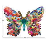 The ROSEART-BIG SHAPED-SPRING BUTTERFLY 500 Piece Jigsaw Puzzle features colorful butterflies and flowers and measures 20" x 27".