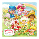ROSEART-STRAWBERRY SHORTCAKE-BERRY BESTIES-300 PIECE JIGSAW PUZZLE features Strawberry Shortcake and friends in vibrant outfits on a grassy field with flowers, rainbow, and sun—an ideal image for this puzzle's box cover.